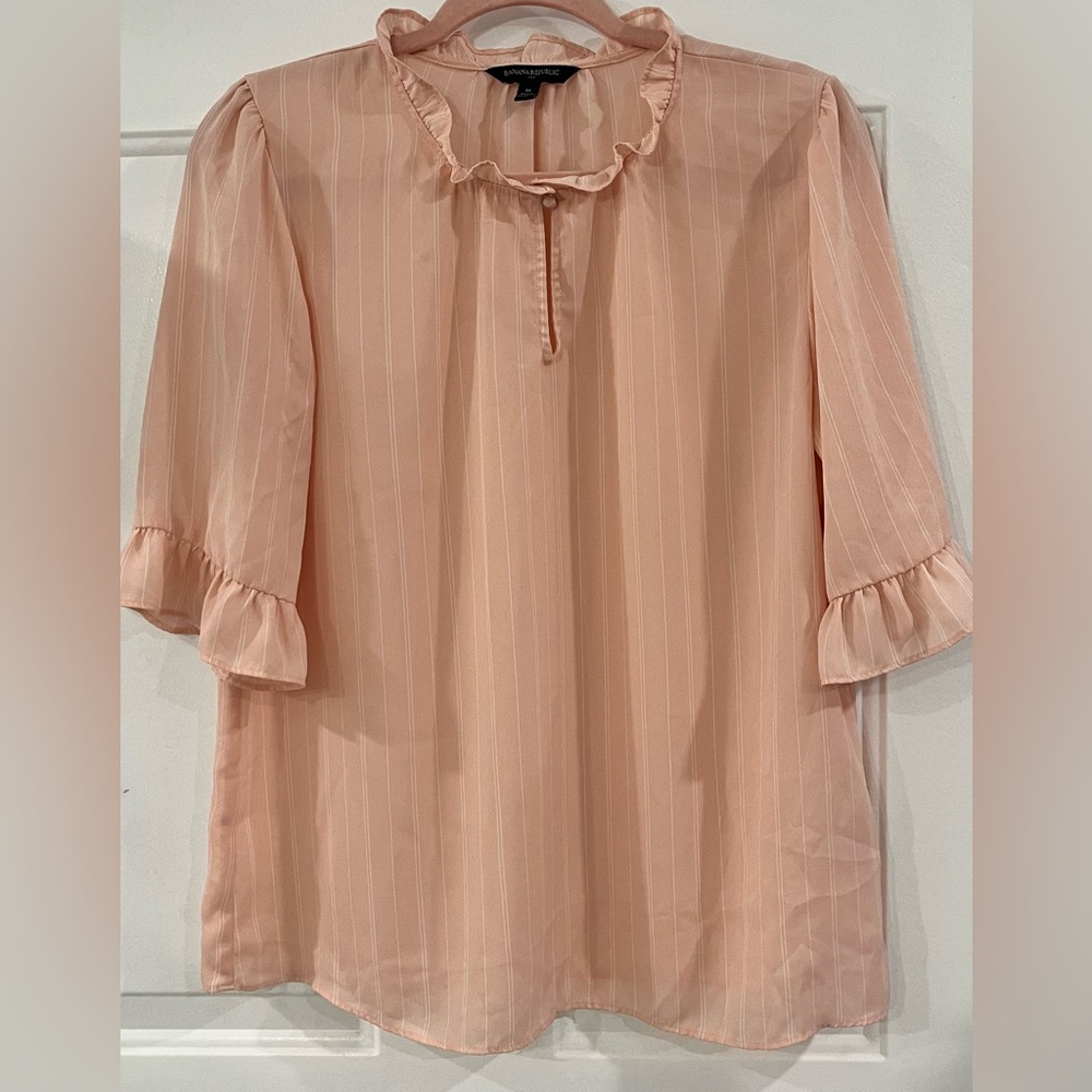 Banana Republic Blush Ruffle Blouse